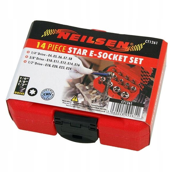 ZESTAW NASADEK TORX WEWNETRZNY E4 E24 14SZT TORXY Marka Neilsen