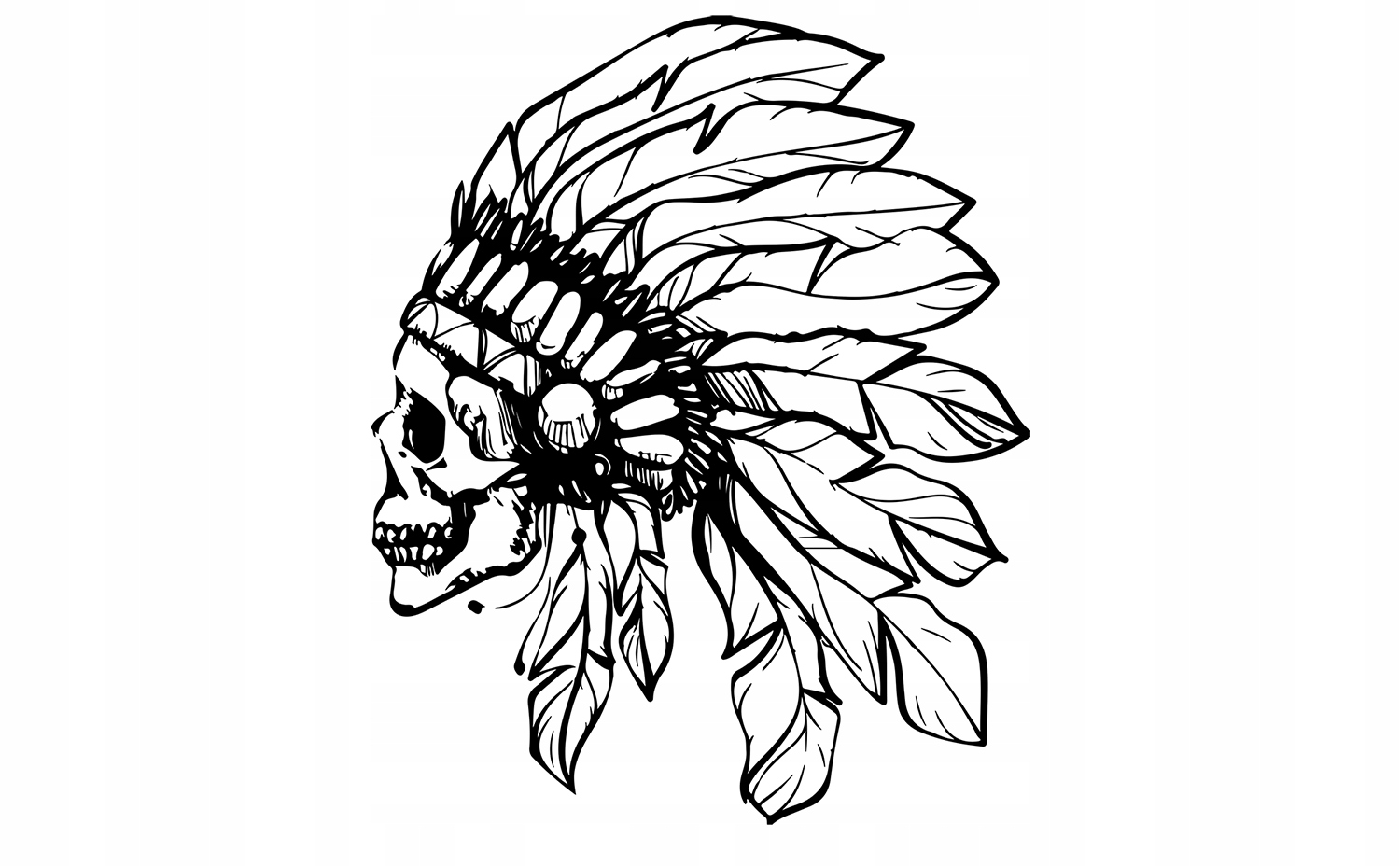 NAKLEJKI NA BOK SAMOCHODU CZASZKA INDIANIN 94X115 Producent MGDesign