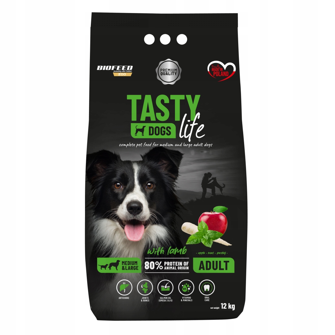 Levně Tasty Dogs Life Jehněčí 12 kg Suché Krmivo pro psy středních a velkých plemen