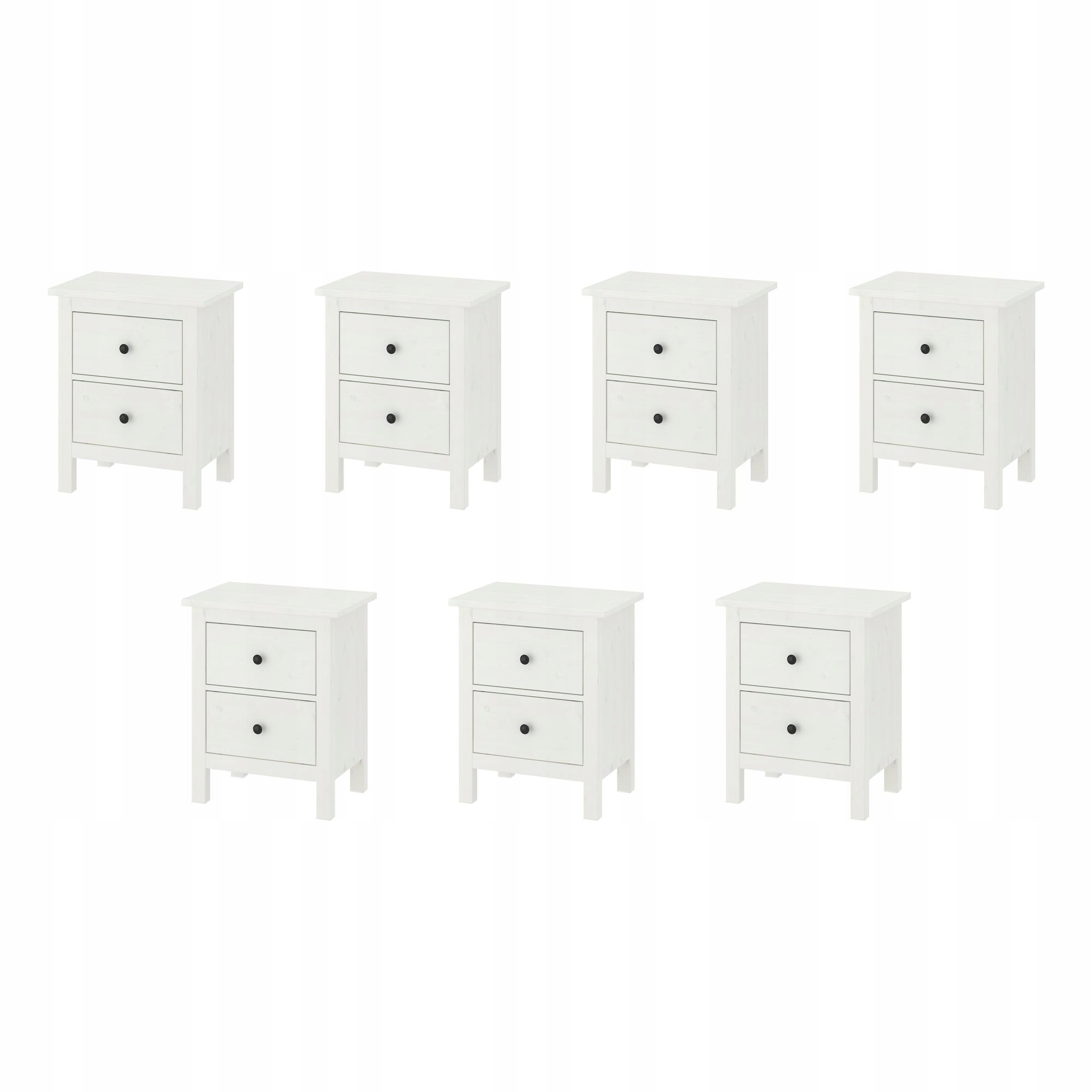 7 szt. Komoda Hemnes 2 szuflady biała bejca 54x66 cm Hemnes