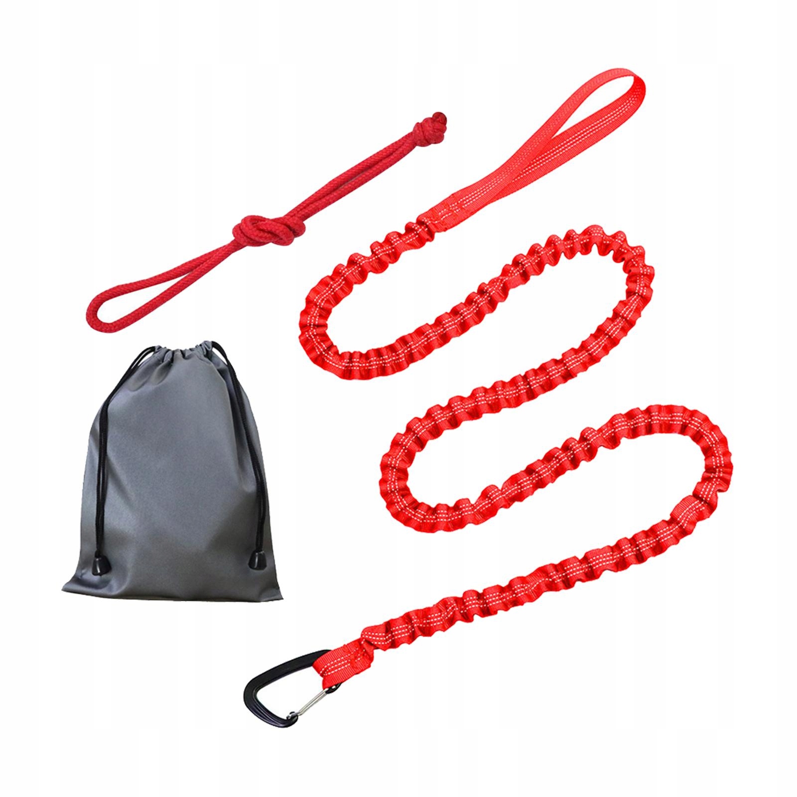 Linka holownicza do roweru Bungee Cord Elastic Dogs Running Red