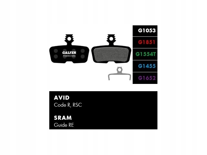 Klocki hamulcowe Galfer Sram Code, Guide RE EAN (GTIN) 84001600867460