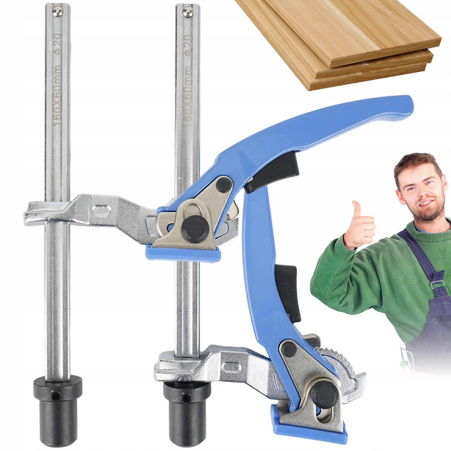 Zásuvné Truhlářské Svorky Na Stůl Rozsah Upevnění 160 MM 2KS