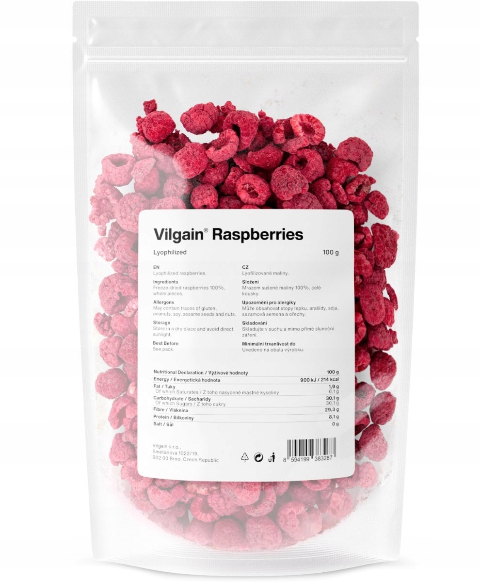 Levně Vilgain Lyofilizované maliny 100 g
