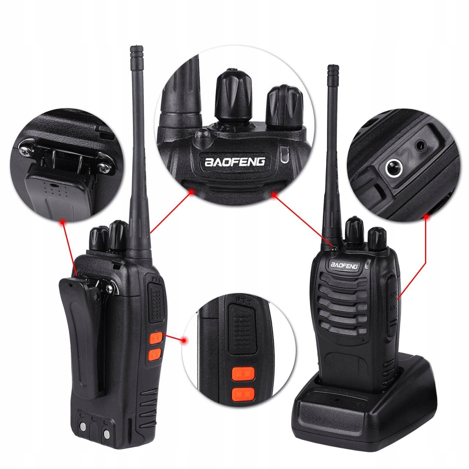 2X WALKIE TALKIE ZESTAW BAOFENG BF-888S DUŻA MOC I ZASIĘG + SŁUCHAWKI Model BF-888S