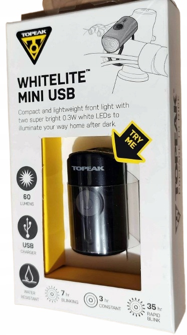 Topeak Mini Usb Velmi malá, ale výkonná přední lampa