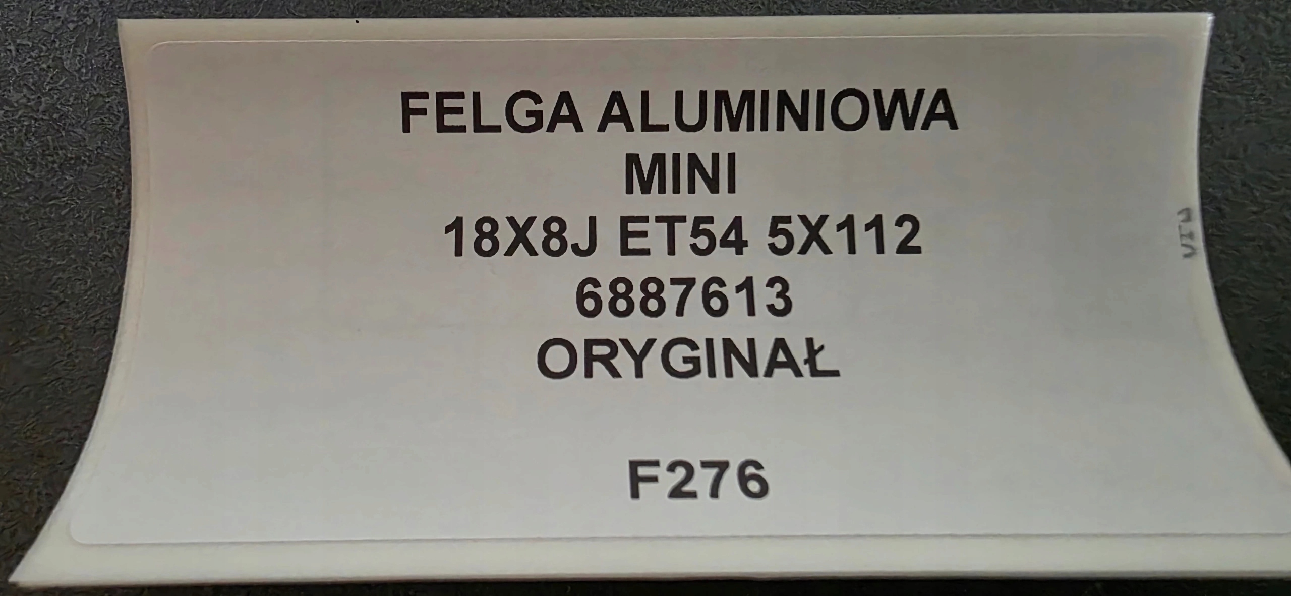 disk hliníkový MINI 18X8J ET54 5X112 originál 6887613