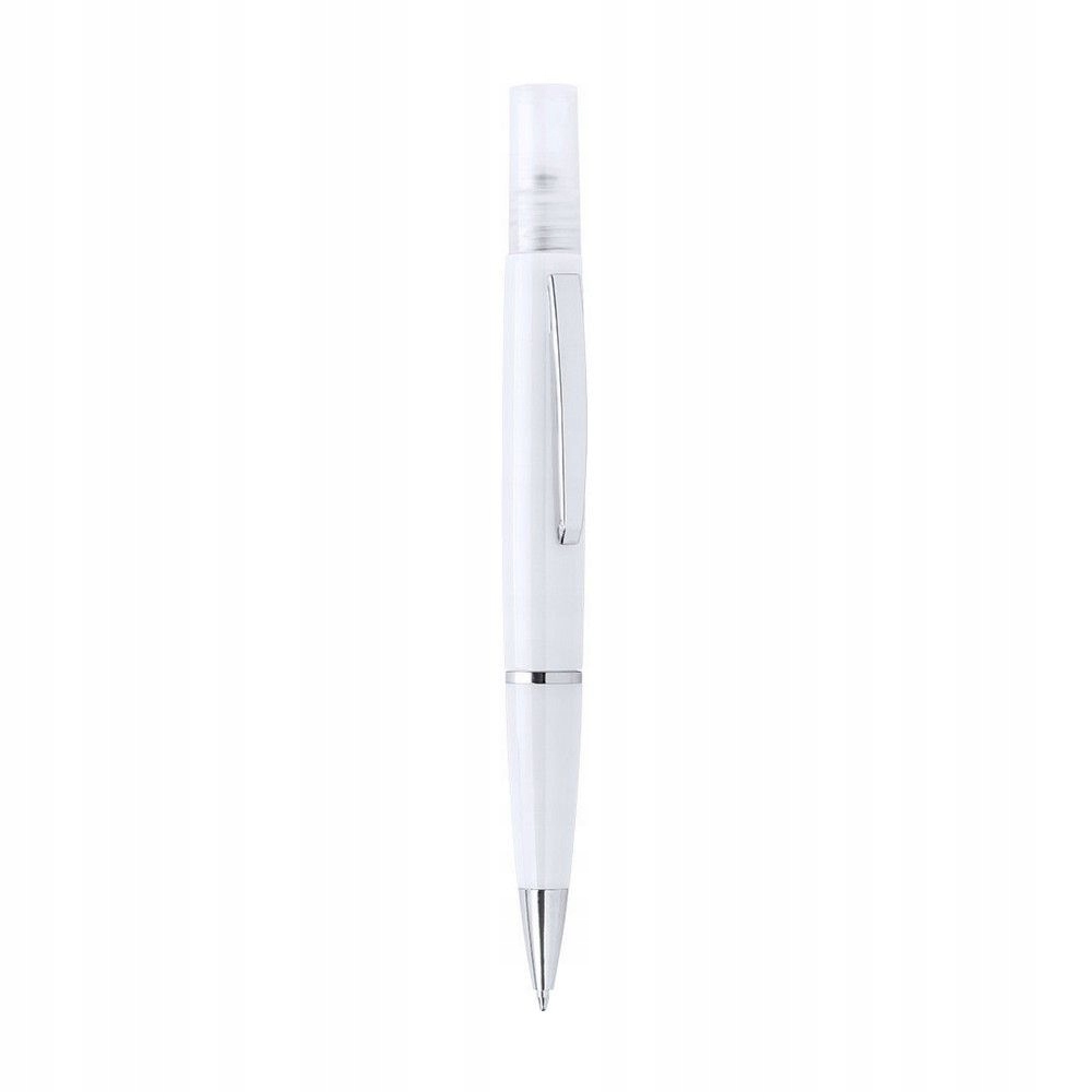 Guľôčkové pero s rozprašovačom 3ml a zátkou biele