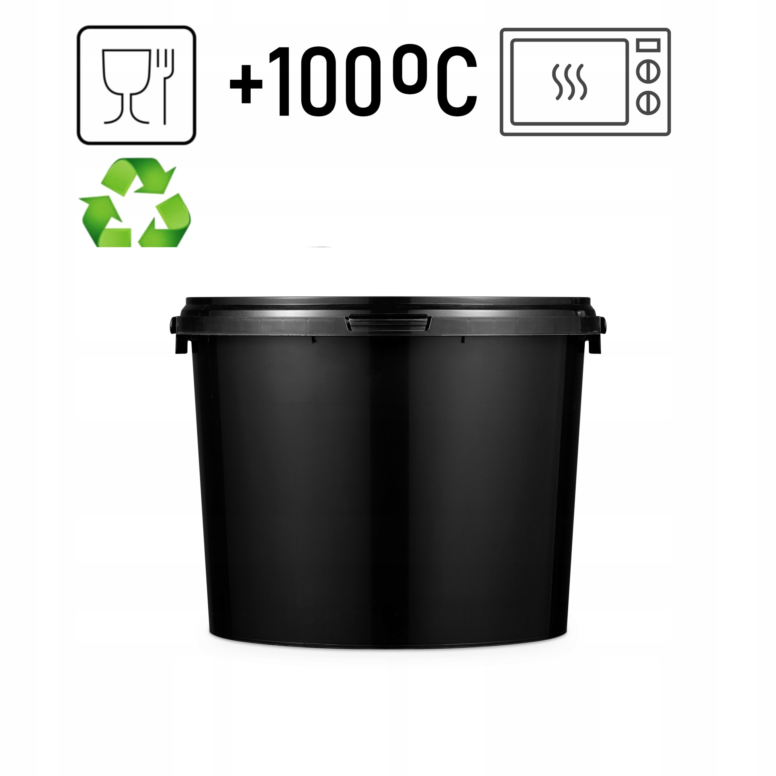 WIADRO CZARNE PLASTIKOWE Z POKRYWKĄ 10 L ATEST! Pojemność 10 l