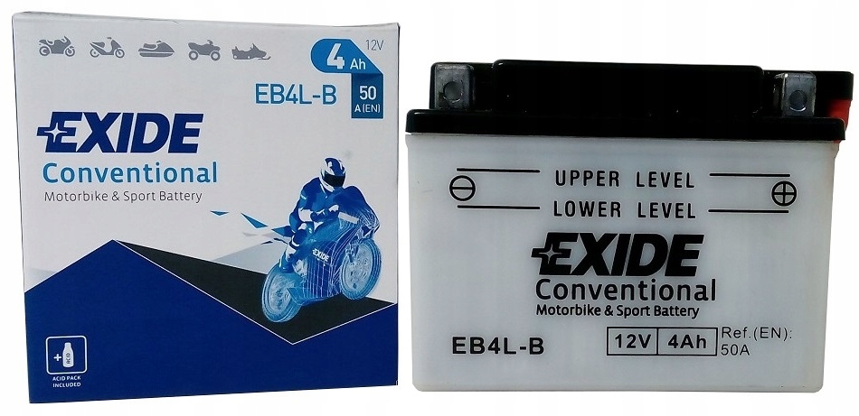 

Akumulator Motocyklowy Exide EB4L-B/YB4L-B 12V 4AH