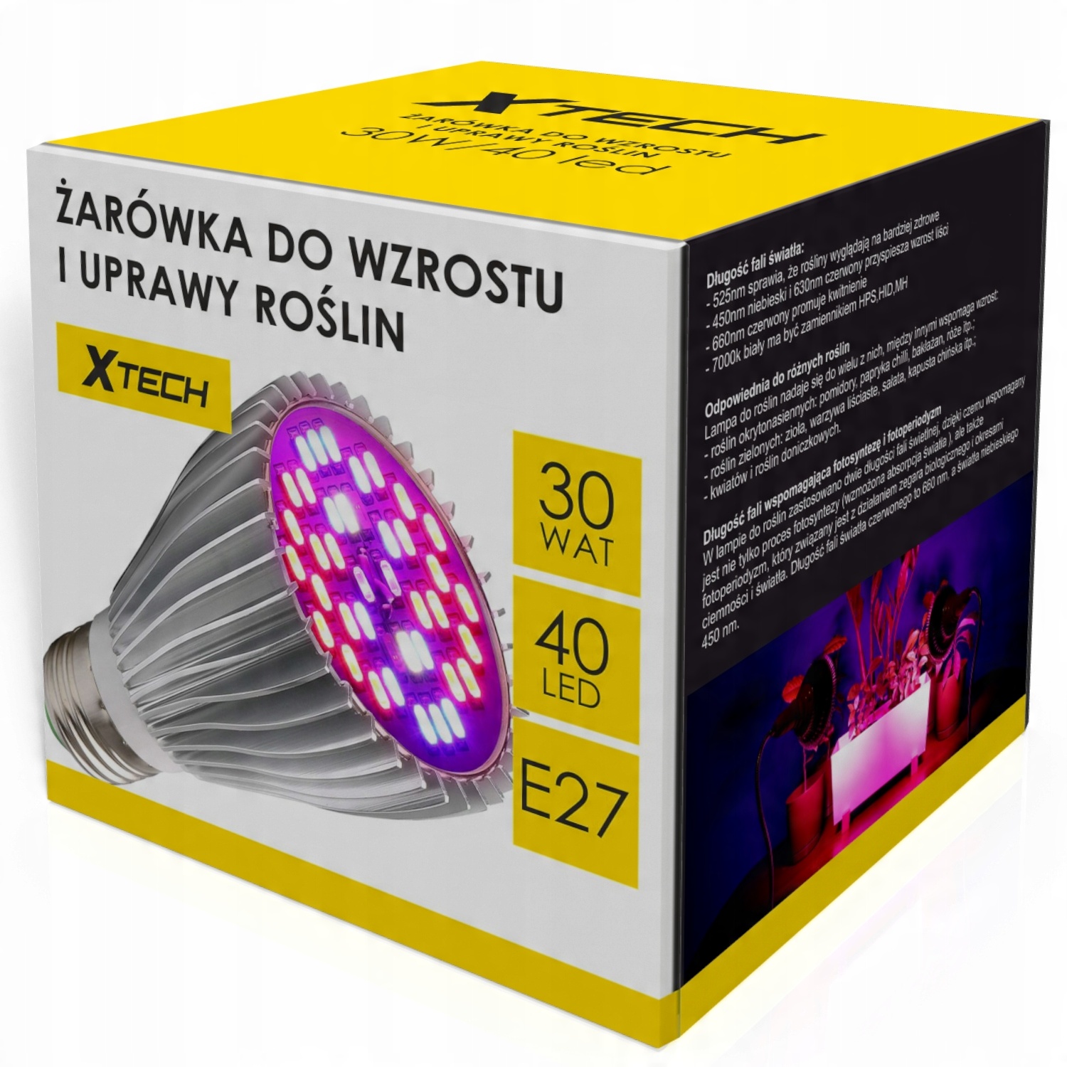 

Żarówka Do Wzrostu Uprawy Roślin E27 40LED 30W