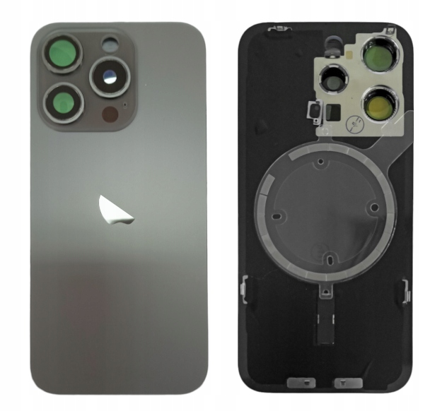 Klapka Jednobryłowa Plecki Tył iPhone 15 Pro Black z Ramką i z Magnesami