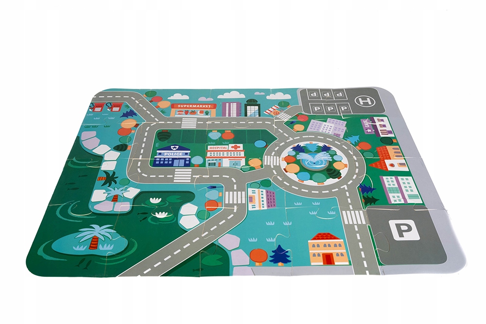 DREWNIANE KLOCKI MIASTO AUTKA DRZEWA KLOCKI ZNAKI PREZENT DLA 4,5 LATKA Liczba elementów 115 szt.