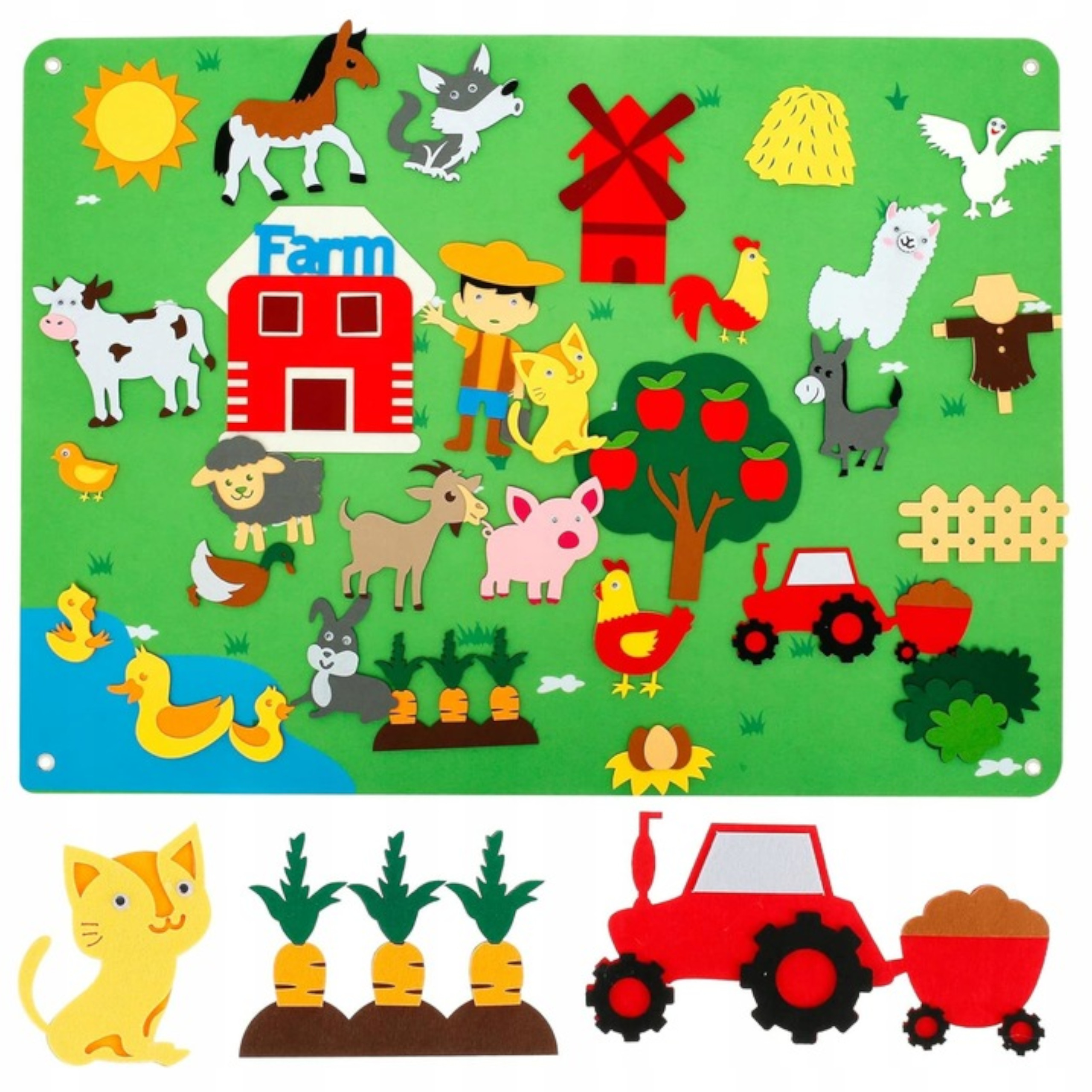 Vzdělávací tabule Moje farma plstěná hračka plstěná podložka