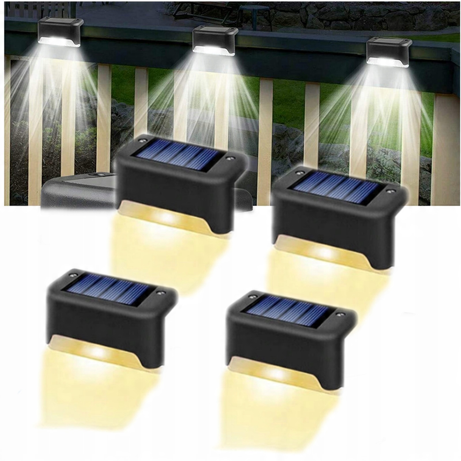 

4 Szt Wodoodporna Lampa Solarna Ogrodowa schody it