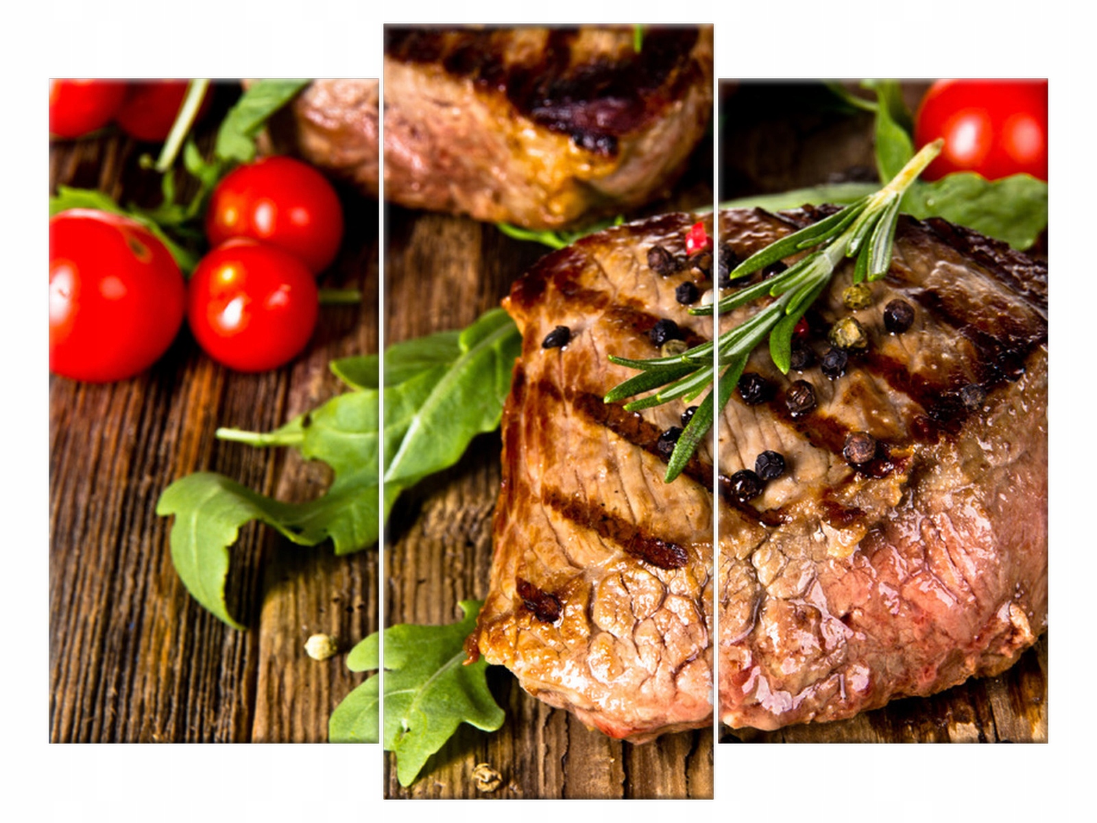 

Obraz Stek wołowy z grilla 90x70 Pomidor warzywa