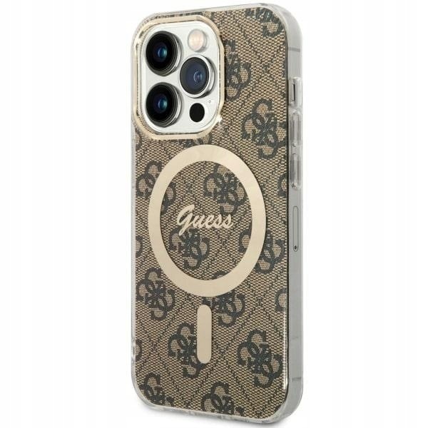 Guess GUHMP14LH4STW iPhone 14 Pro 6.1"brązowy/brown hardcase 4G MagSaf