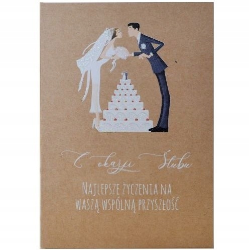 

Ślubna Kartka z życzeniami dla Nowożeńców eco NY35