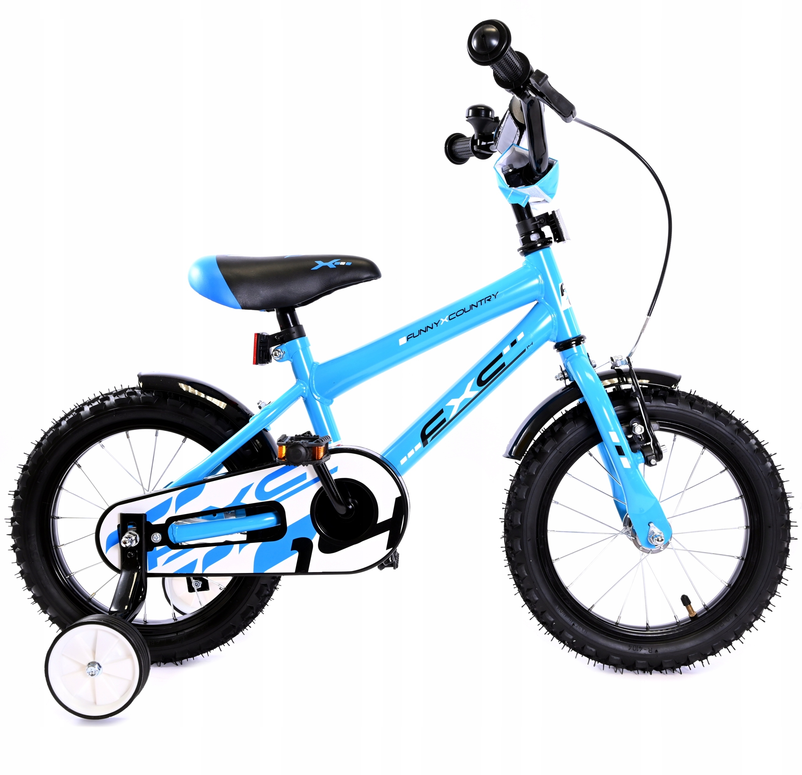 Rower Dziecięcy Z Kółkami Bocznymi 14 Cali Niebieski Rowerek Dla Dzieci