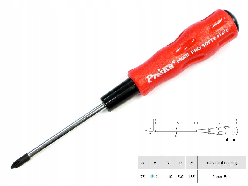 

Wkrętak śrubokręt krzyżakowy do PH1 75mm Hq