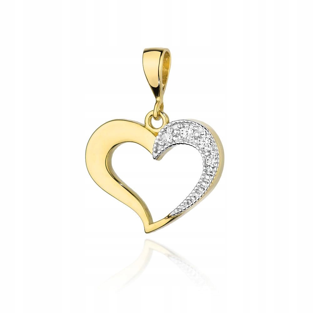 Zlatý přívěsek přívěsek srdce Zlato 585 Brilianty 0.06 ct