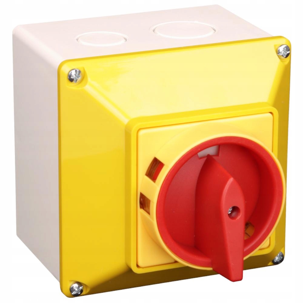 Bezpečnostní odpojovač s aretací na kolejnici s krytem, žlutý 63A TSS-63/4T6