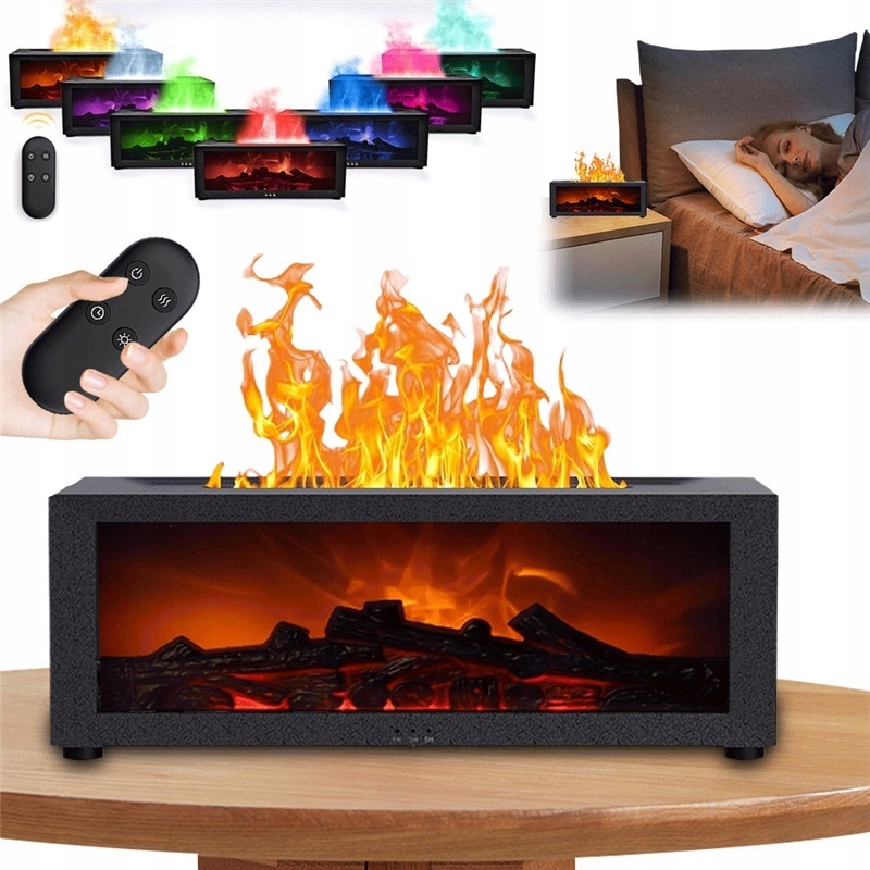 Ultrazvukový Zvlhčovač 150 ML Efekt Plamene S Dálkovým Ovládáním 5V/2A