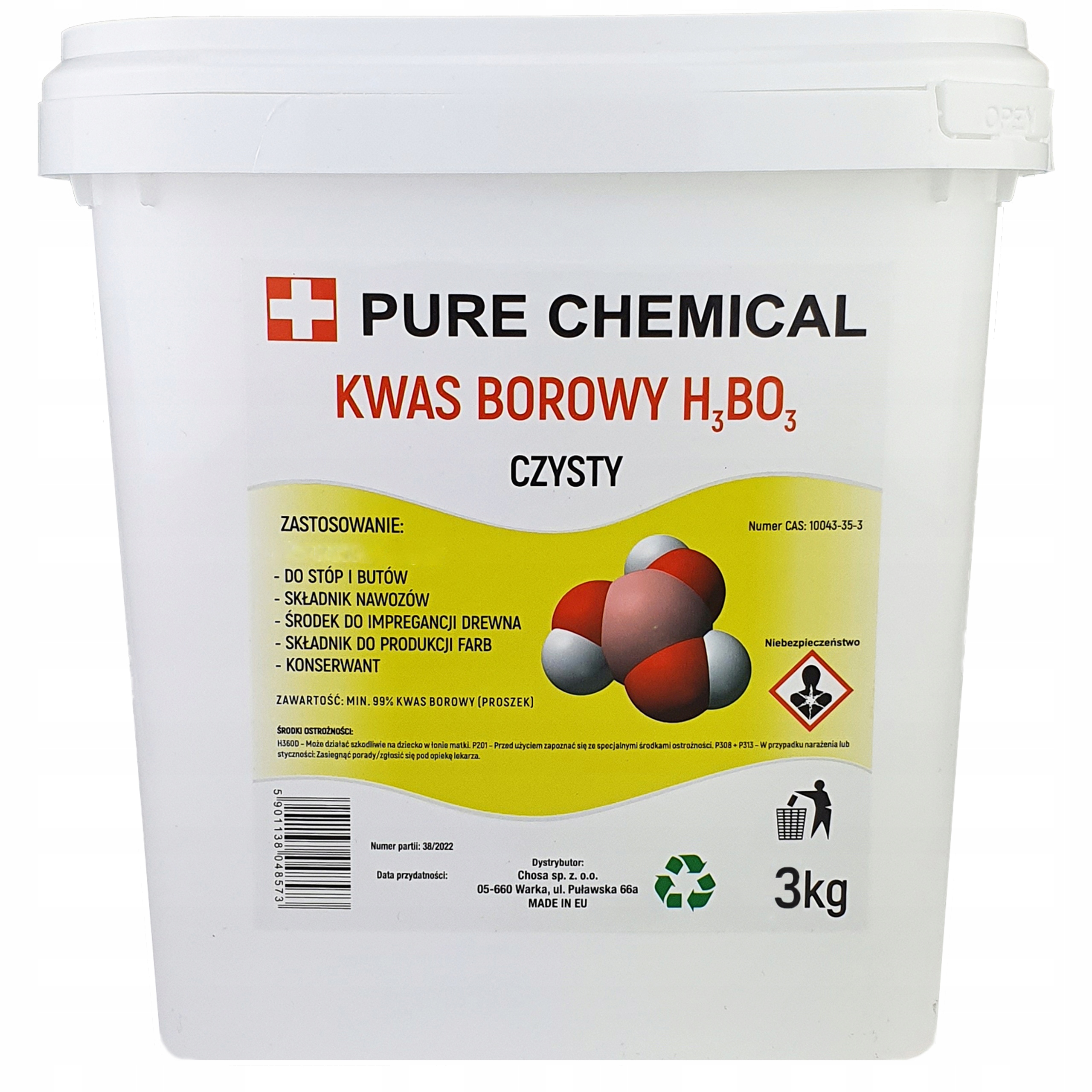 

Kwas Borowy Borny Proszek Do Butów Stóp 3KG
