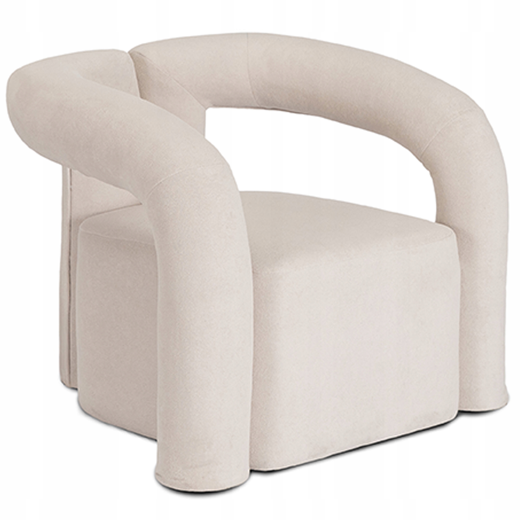 Stylové krémové čalouněné křeslo pro toaletní stolek do obývacího pokoje a ložnice Brazil