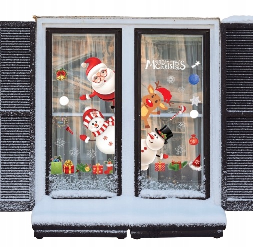 NAKLEJKI ŚWIĄTECZNE OZDOBY NA OKNO SZYBĘ ŚNIEŻYNKI ŚWIĘTA