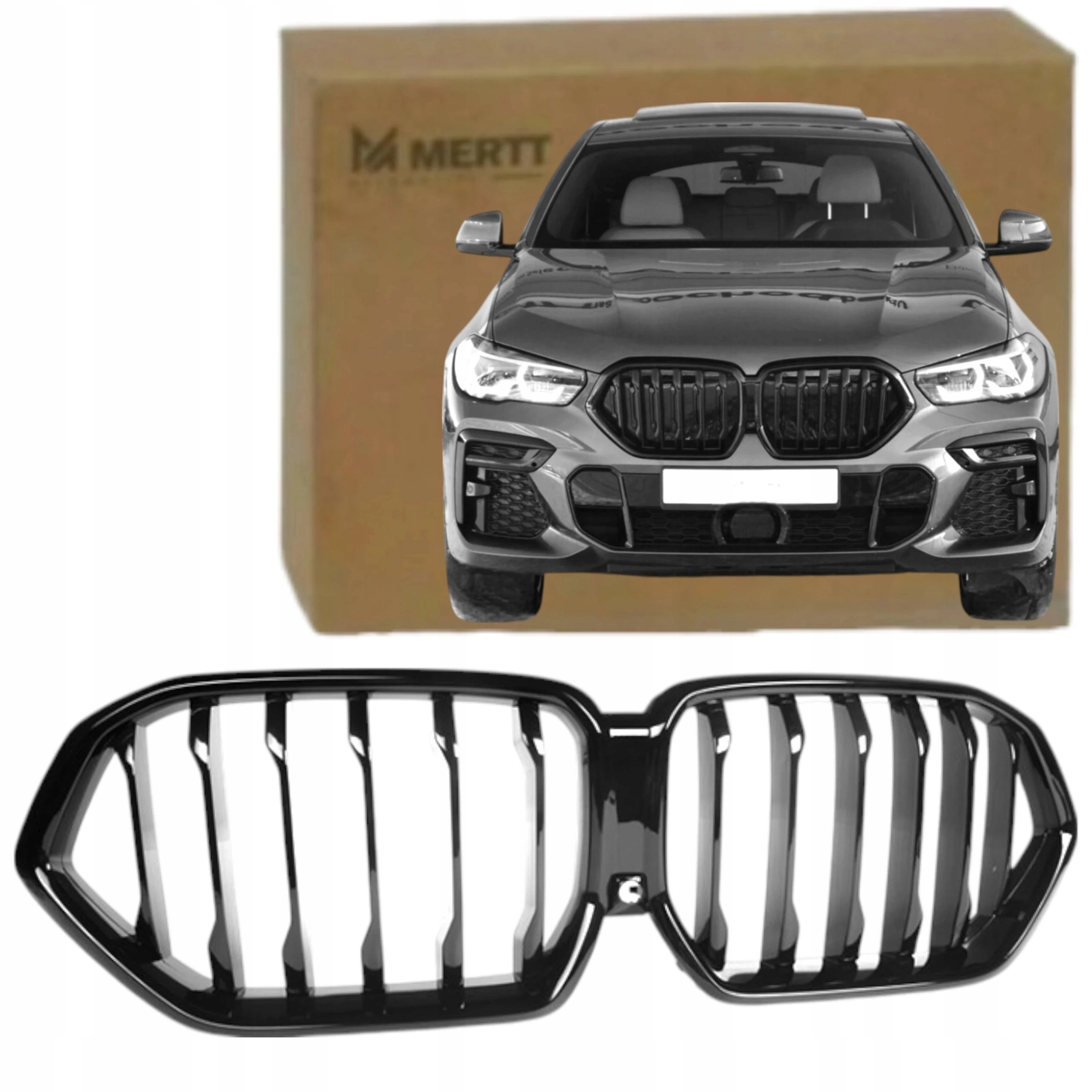 atrapa Chladiče nárazníku přední Ledvinky Gril Černý Lesk Bmw G06 LCI 2023+