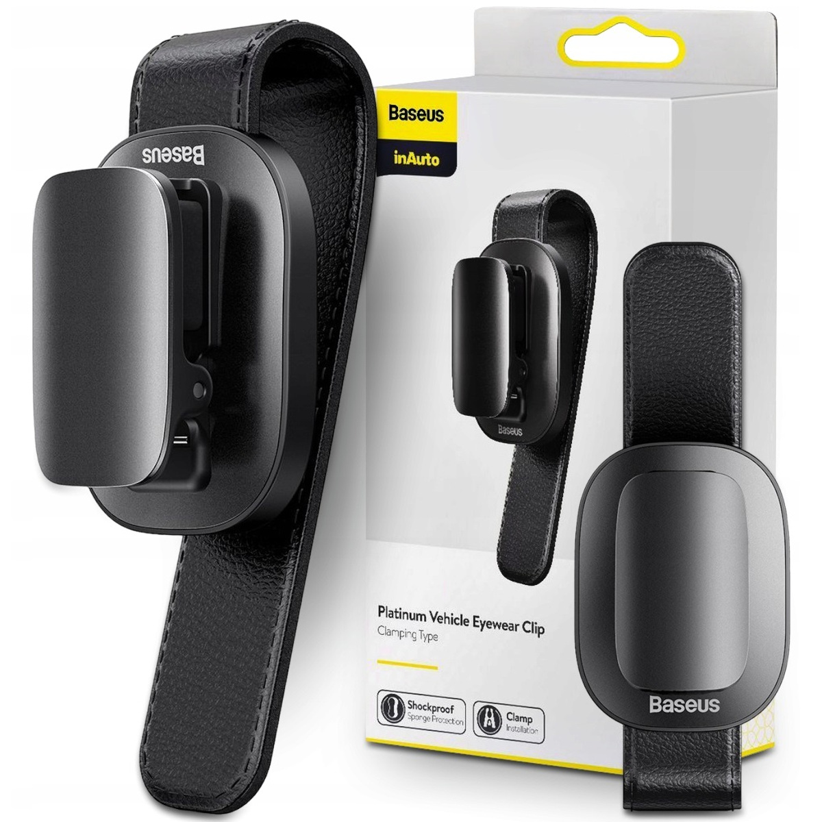 Baseus Uniwersalny Uchwyt Wieszak Samochodowy Do Okularów Na Klips Mocny
