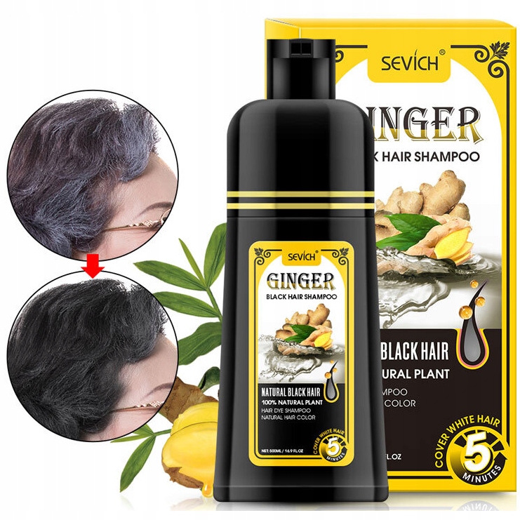 

Szampon 500ml Przyciemnia Siwe Wł. Odsiwiacz Imbir