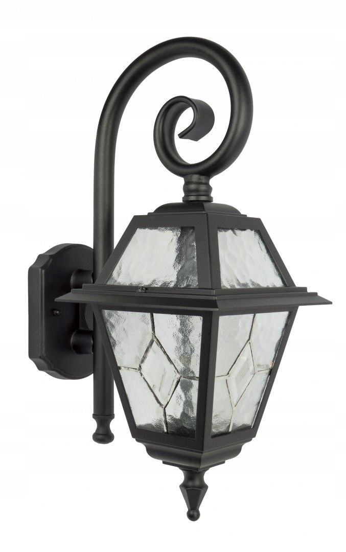 Elegantní zahradní nástěnná lampa s efektem vitráže na skle Vitráž černá