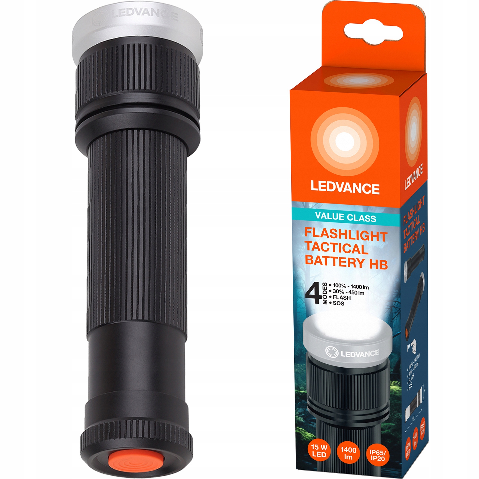 Latarka Taktyczna Led 1400lm Baterie 3xAAA IP65 Zoom Ręczna Lampa Ledvance