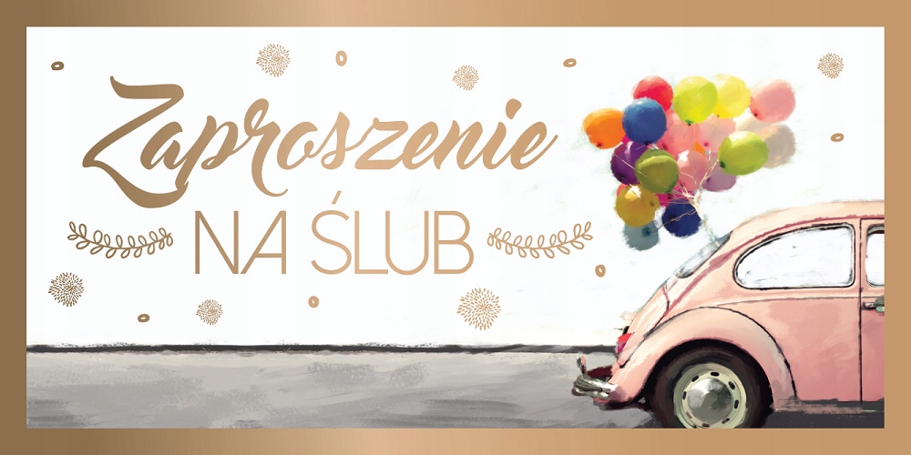 

Zaproszenia ślubne delikatne zestaw 10 szt ZAB111