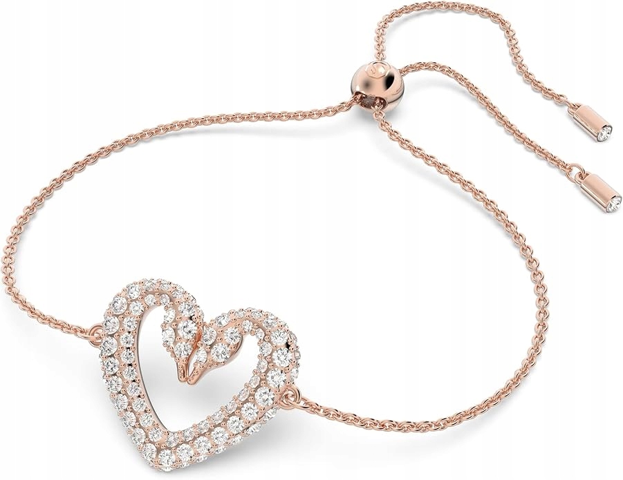 Swarovski Náramek Růžové Zlato Srdce S Krystaly 24 I4A