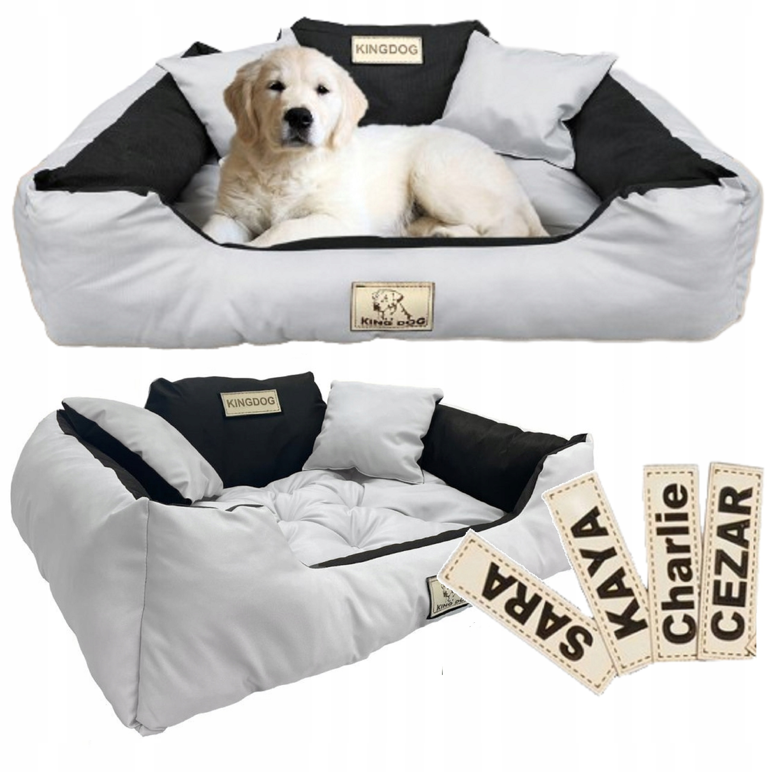 Pelíšek pro psa kočku Potah Kotec Vodotěsná Jméno 75x65 cm Šedá