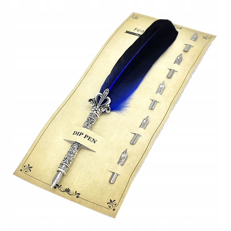 1 sada vícebarevného retro pera Quill Dip Pen Turkey F