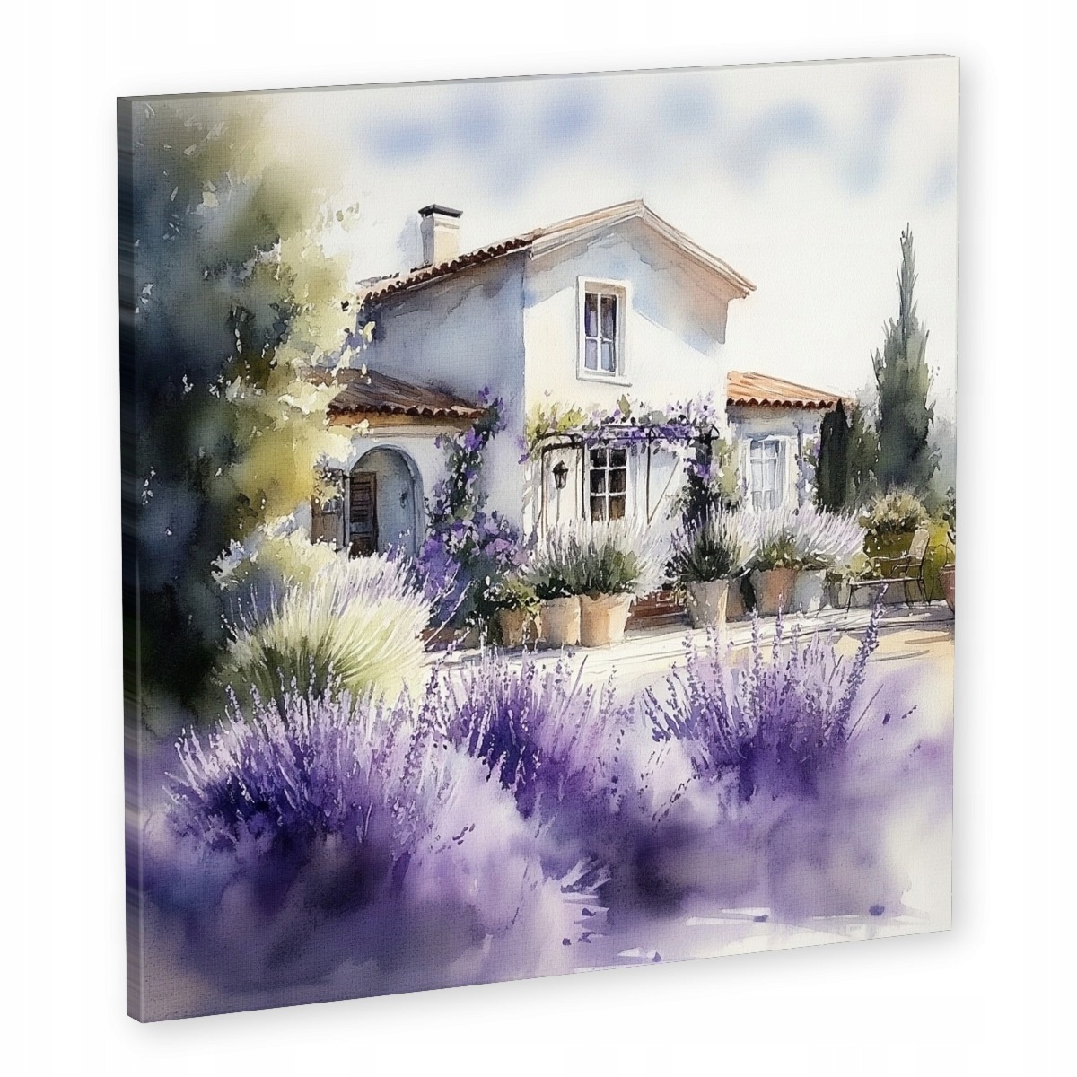 Obraz Na Plátně Canvas Krajina Provence Dům Vila Zahrada Levandule 50x50