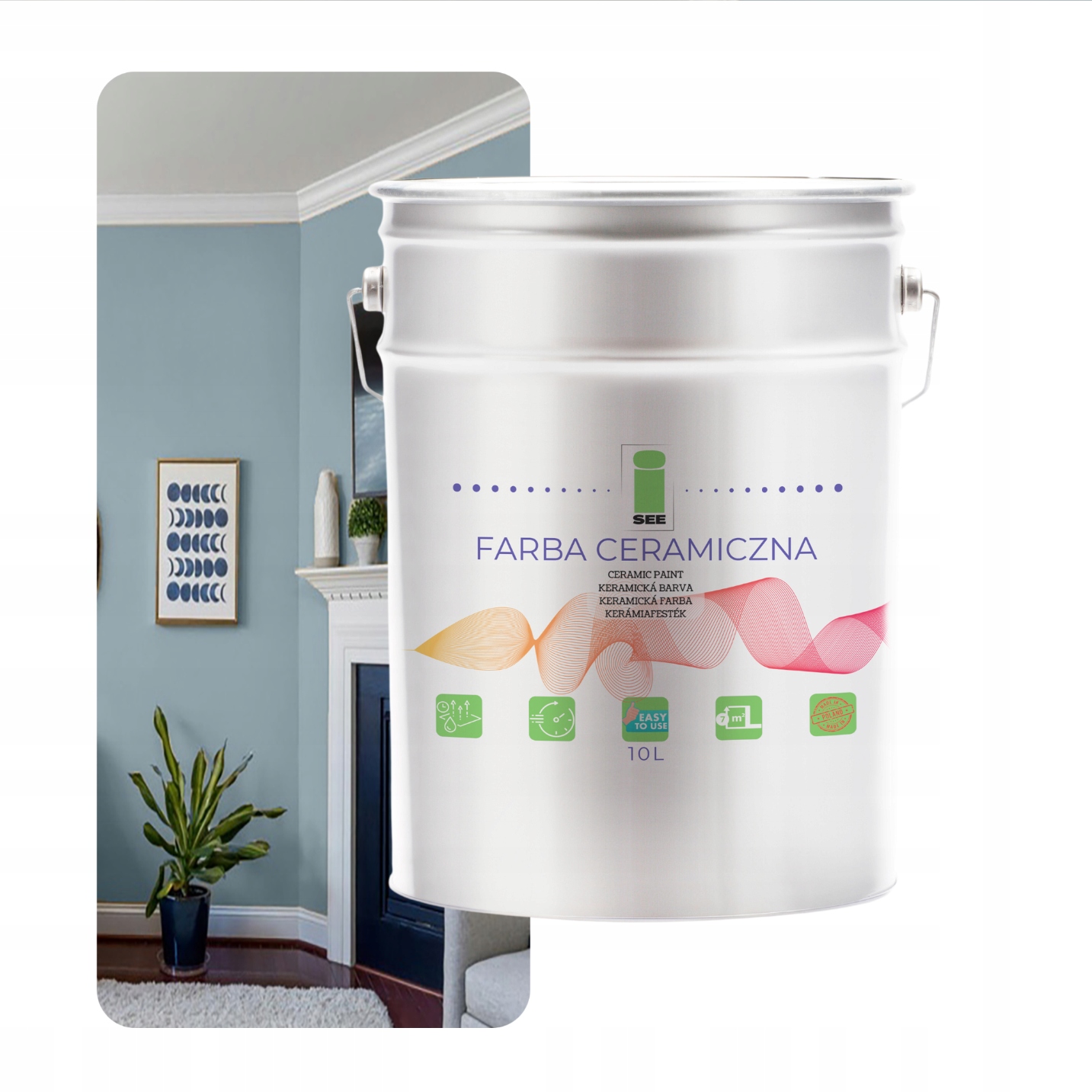 Keramická Umývateľná Farba Na Steny, Sivá, Odtieň 10 L, Odolná Voči Škvrnám
