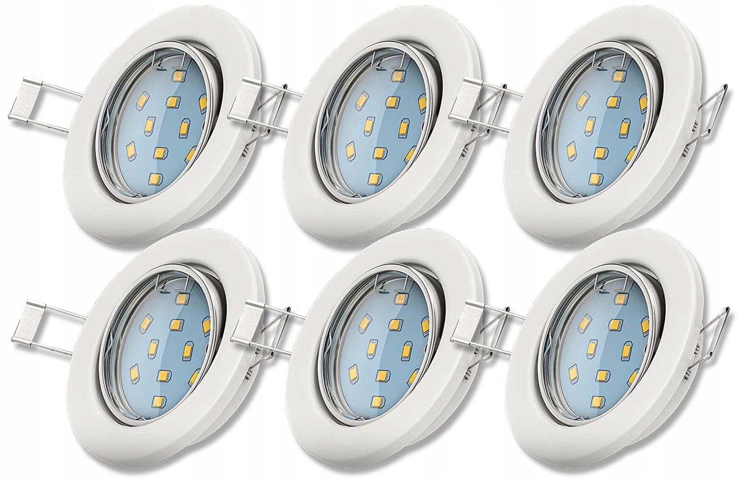 6x OPRAWKA WPUSTOWA - BIAŁA - OCZKO + GNIAZDO GU10