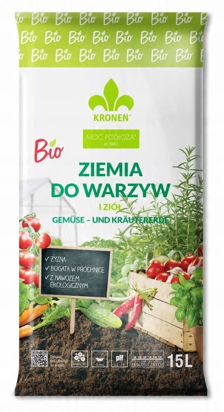 

Ziemia Bio do ziół i warzyw 15L Kronen