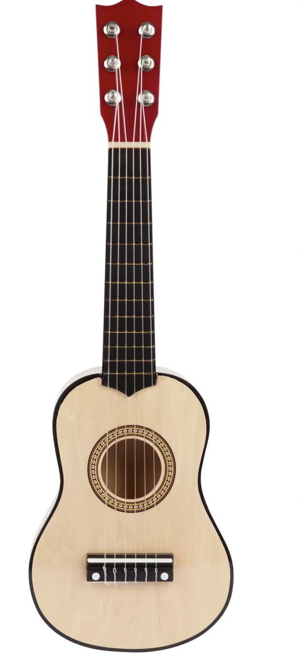 Drewniana Gitara dla dzieci duża 6-strun śliczna!