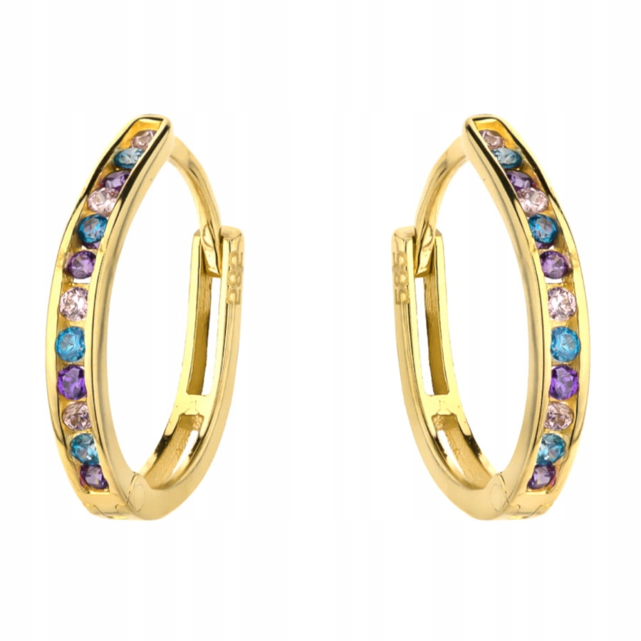 Saxo Zlaté náušnice se zirkony Zlato 585