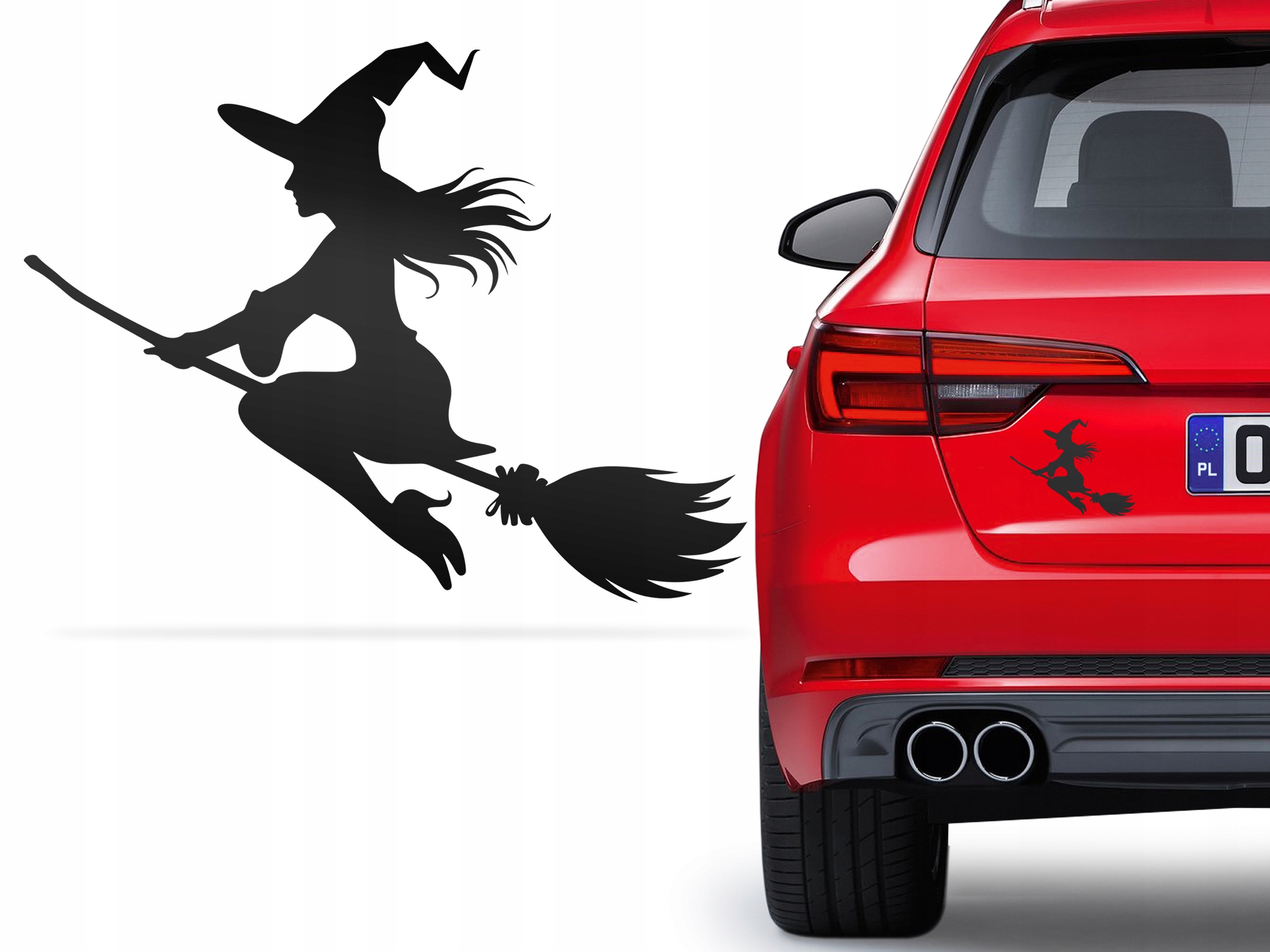 Odblaskowa naklejka na samochód dla żony kobiety Czarownica za kierownicą