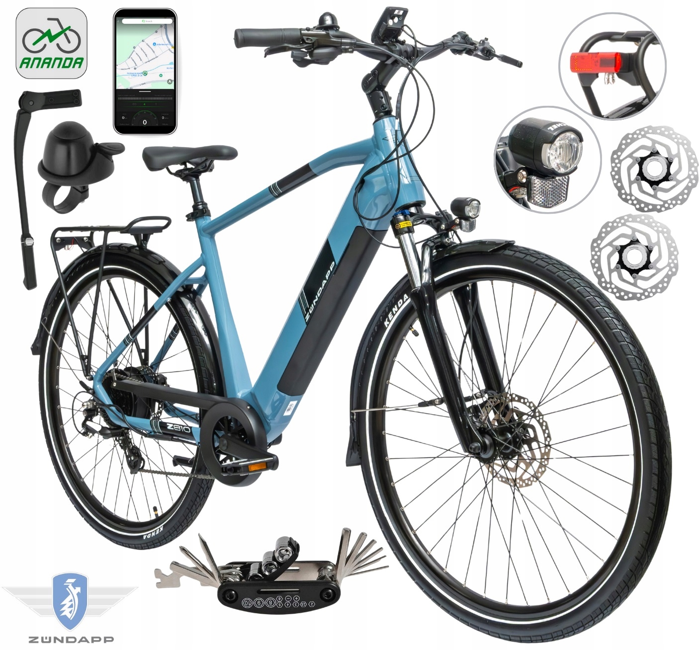 Rower Elektryczny Męski Trekkingowy 28" Shimano 250 W Aplikacja LCD 2025