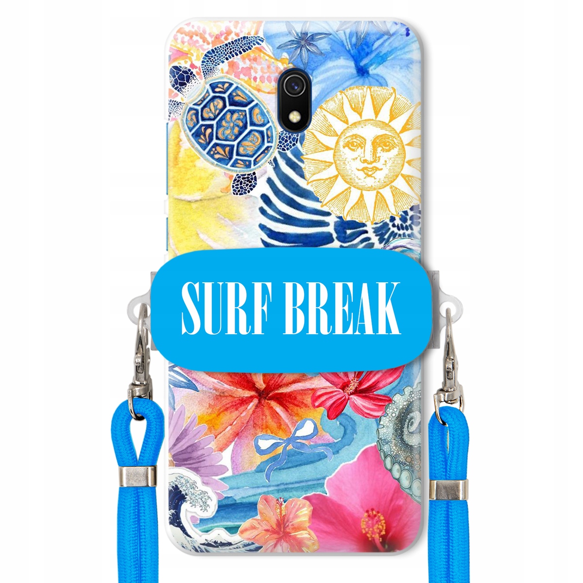 Puzdro pre Xiaomi Redmi 8A Crossbody Blue držiak Surf Break Lata