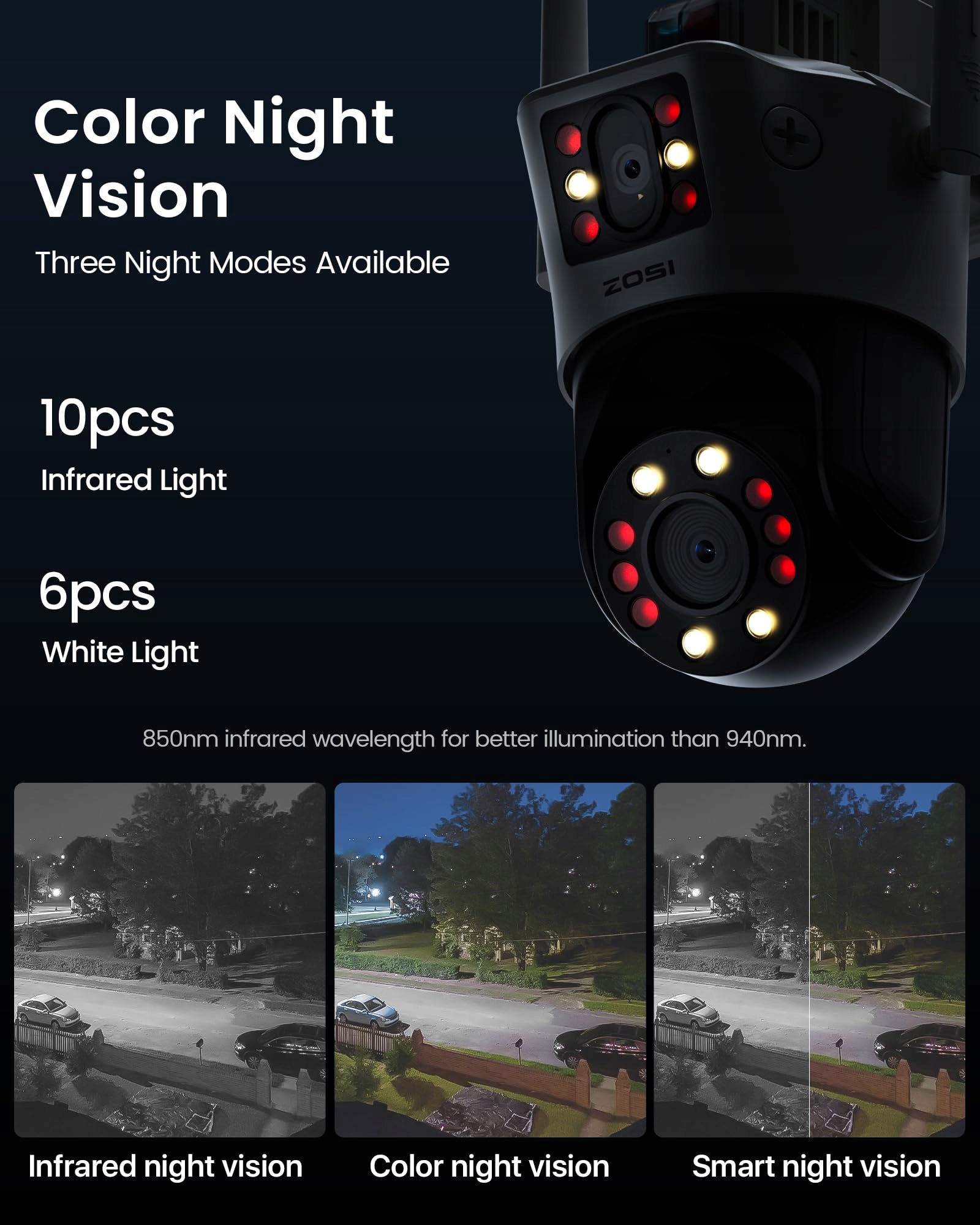 ZOSI Kamera Zewnętrzna 8MP Pan Tilt Dual Obiektyw 8X Zoom KI WiFi 2.4G — miniatura 7