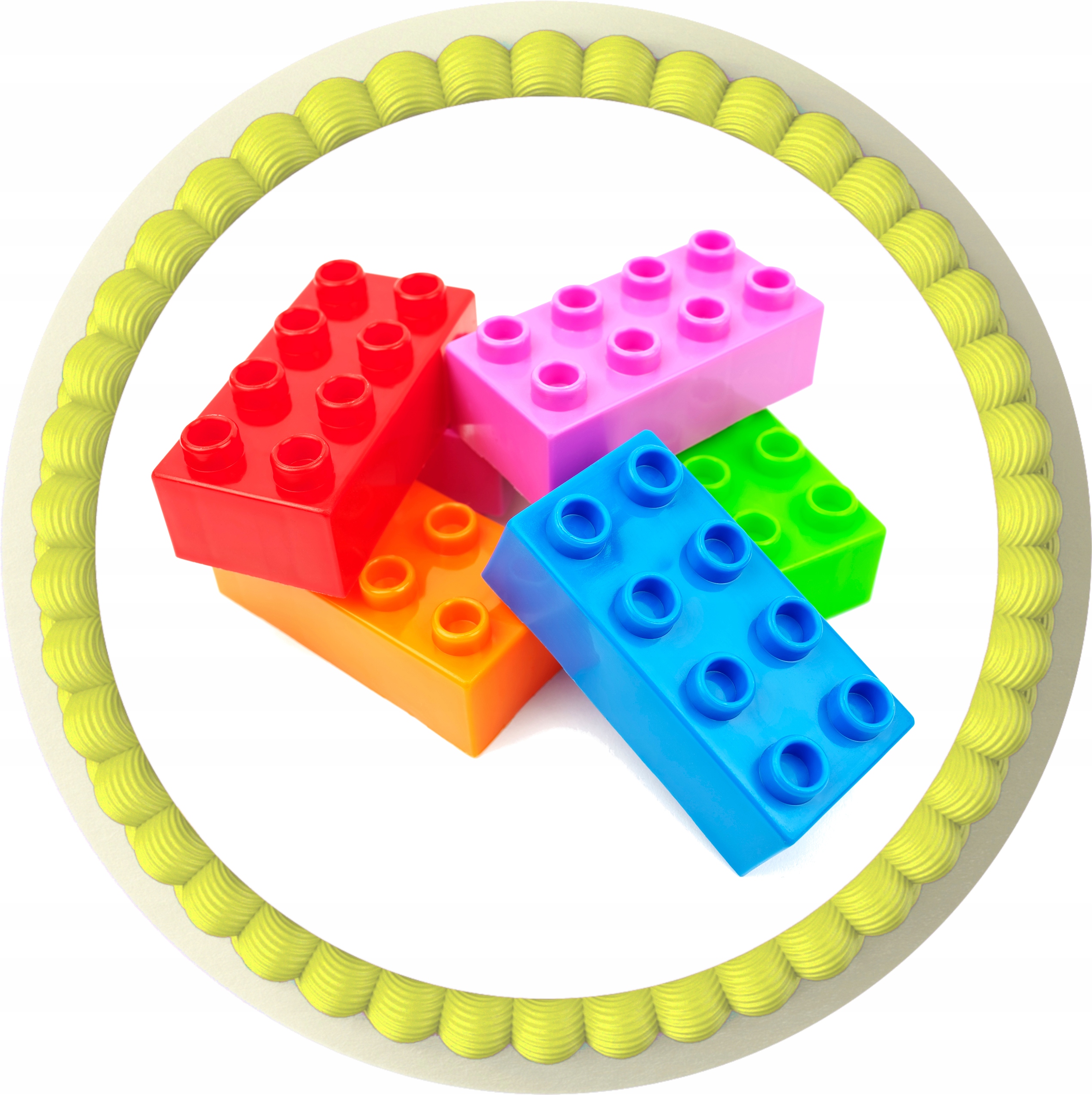 OPŁATEK OBRAZEK NA TORT KOLOROWE KLOCKI LEGO